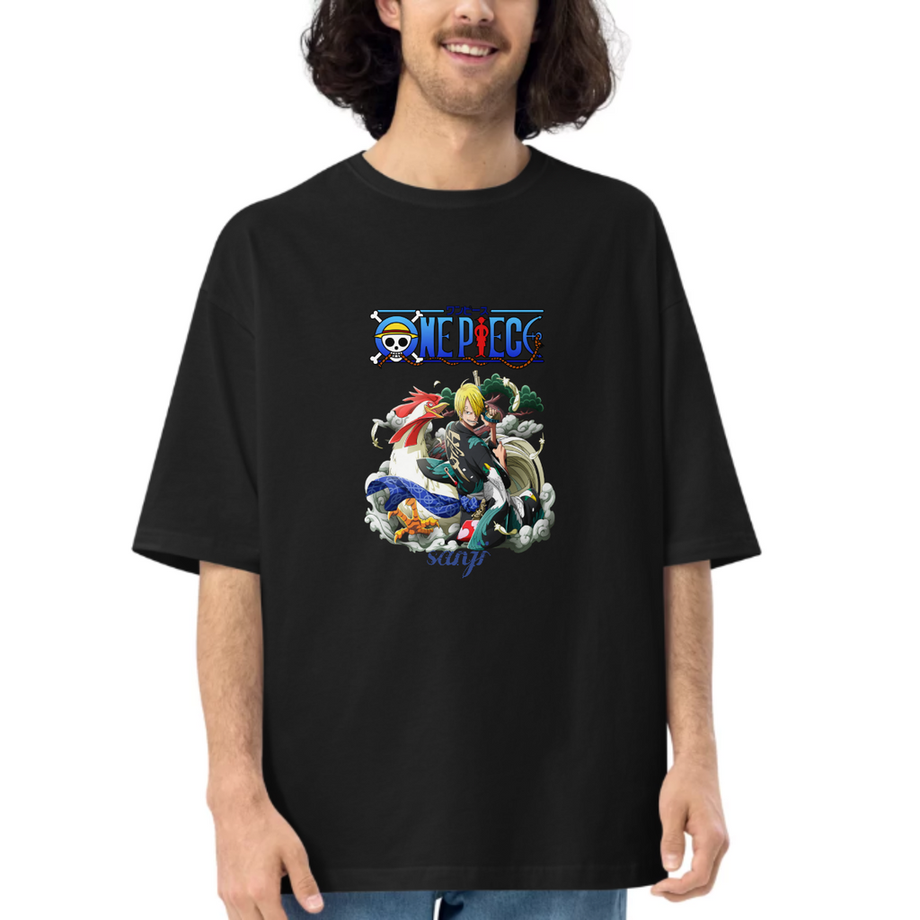 Onepiece Character Printed Dropshoulder Oversized T-shirt