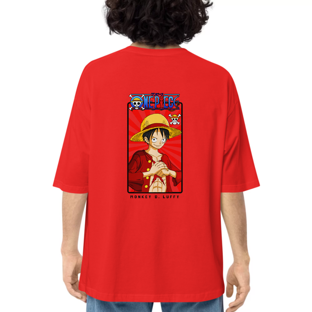 Onepiece Character Printed Dropshoulder Oversized T-shirt