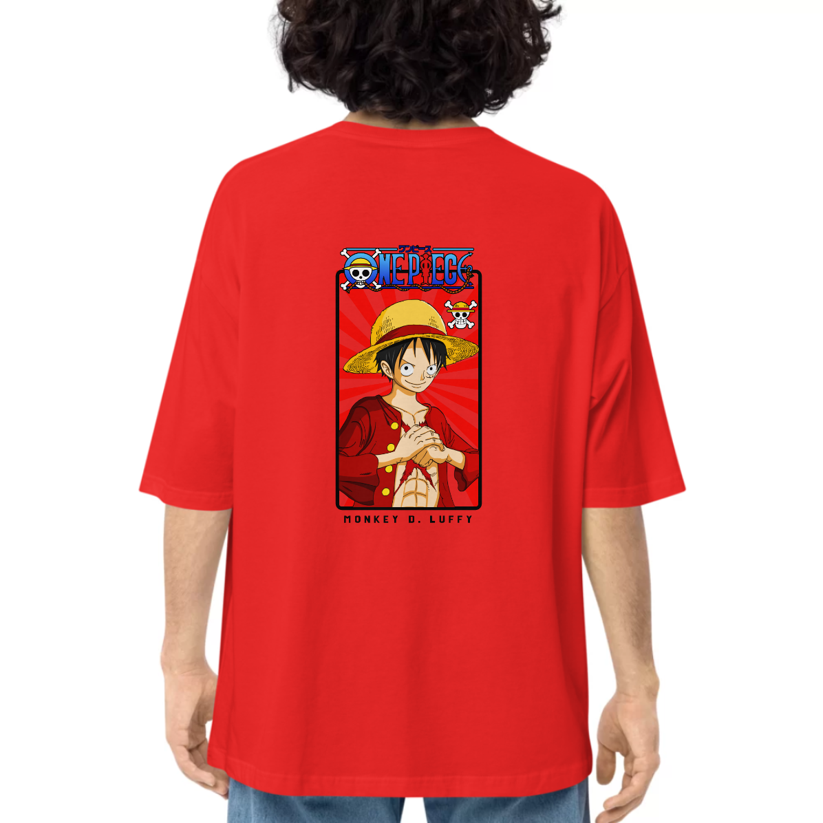 Onepiece Character Printed Dropshoulder Oversized T-shirt