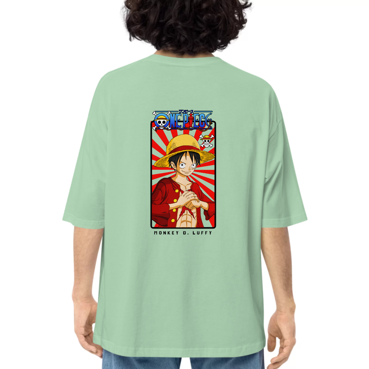 Onepiece Character Printed Dropshoulder Oversized T-shirt