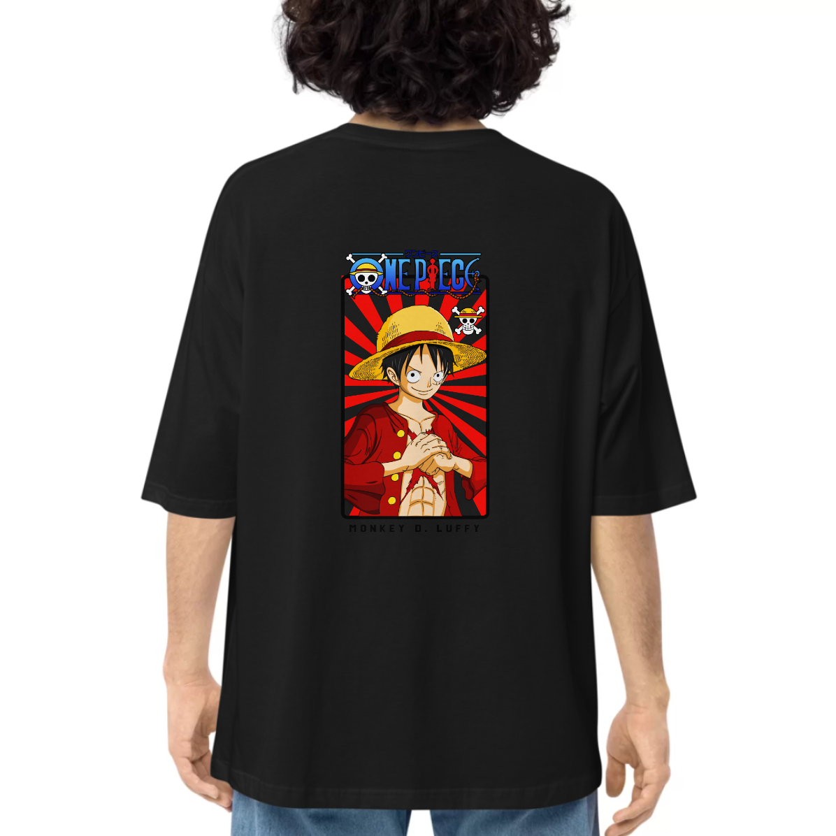 Onepiece Character Printed Dropshoulder Oversized T-shirt