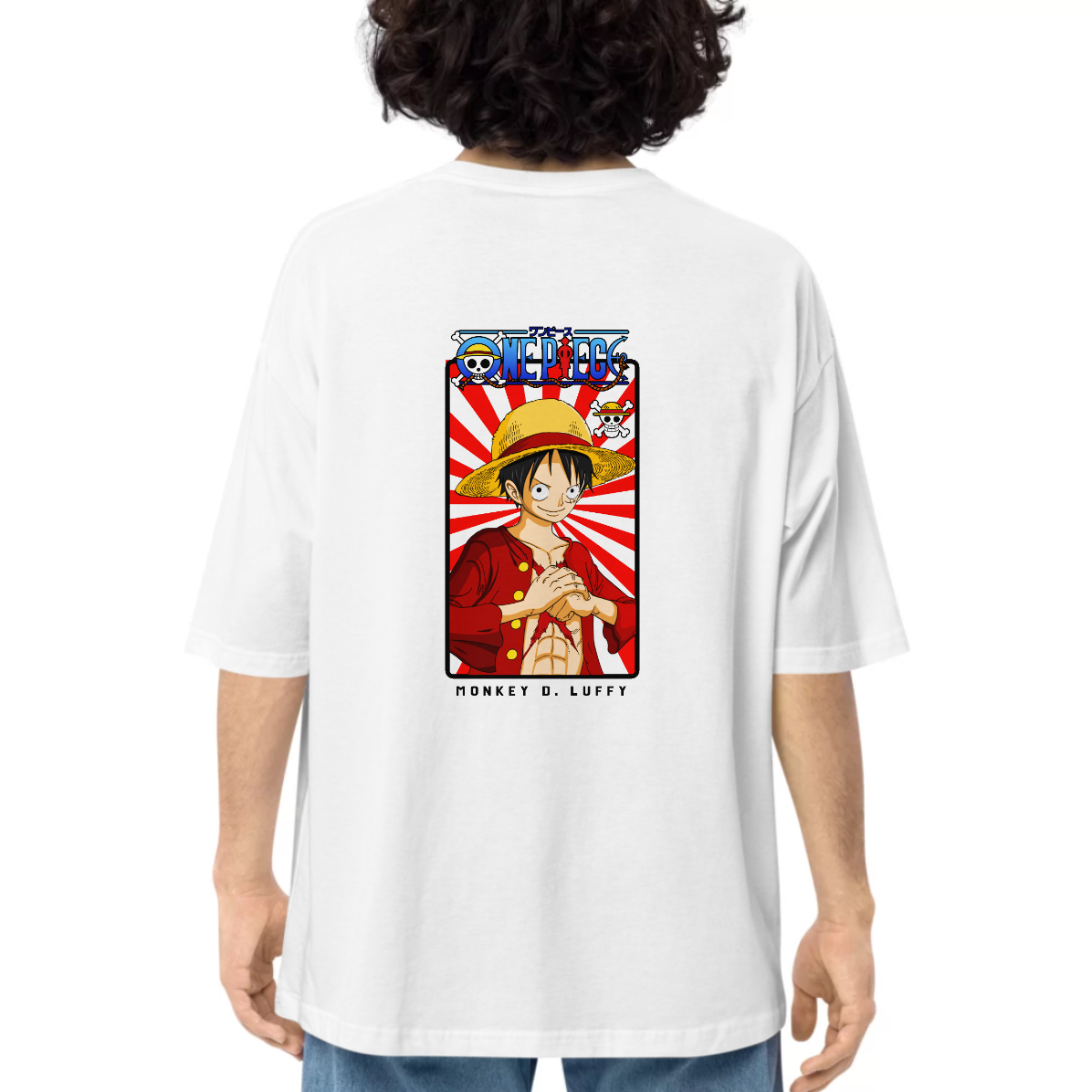 Onepiece Character Printed Dropshoulder Oversized T-shirt