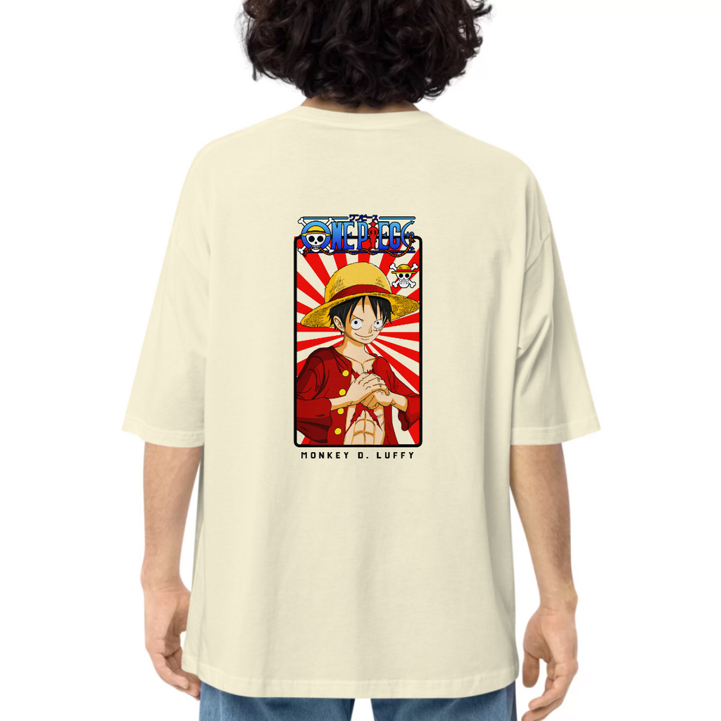 Onepiece Character Printed Dropshoulder Oversized T-shirt
